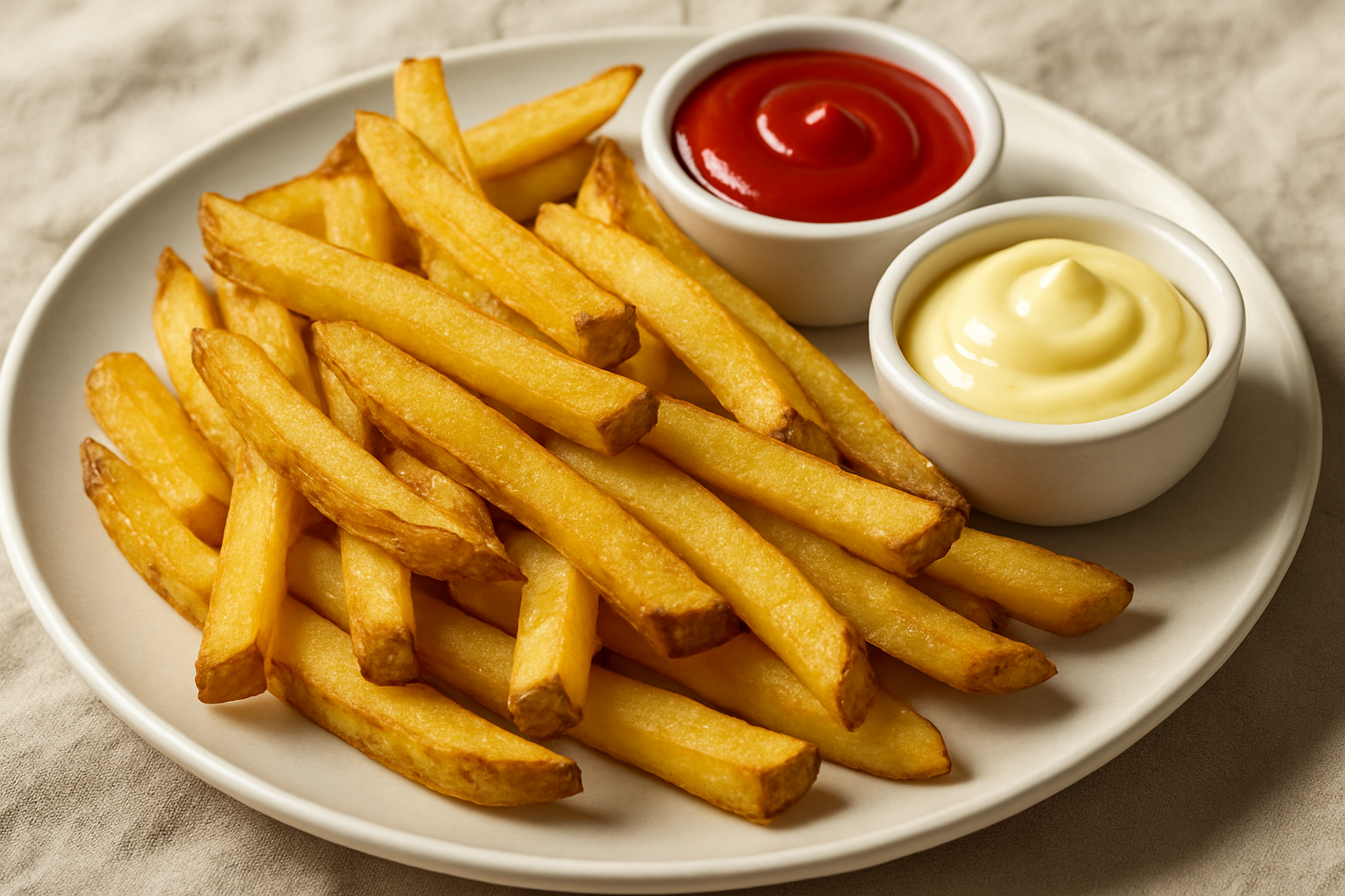 Les frites fraîches pour professionnels servies avec des sauces sont un véritable atout pour votre restaurant.